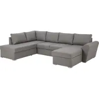 Ebuy24 Stan Canapé-lit, chaise longue côté droit, gris clair.