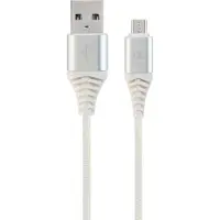 Cablexpert CC-USB2B-AMMBM-1M-BW2 Câble USB 2.0 Micro-USB B USB A Argent, Blanc