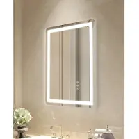 Vevor Miroir de salle de bain LED Vanity Mirror (50 x 70 cm), miroir antibuée, miroir de salle de bain à intensité variable en continu avec 3 températures de couleur, fixation murale
