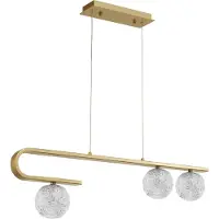 Nova Luce Mirano - lampe suspendue - 80 x 10 x 180 cm - laiton doré et transparent