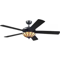 WESTINGHOUSE Ventilateur de plafond Comet T avec luminaire Tiffany - , Comet T, Bois, Salon / séjour, Bois, Moderne