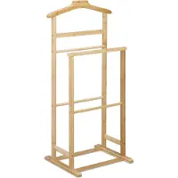 Relaxdays Valet De Chambre, Porte Vêtements En Bambou, Femme Et Homme, Vestiaire, Hxlxp: 98,5 X 47 X 36 Cm, Naturel -
