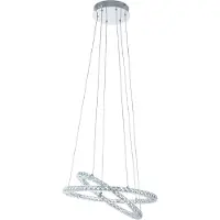 Eglo Lustre LED unique à deux cercles VarrazoReproductioné de cristaux