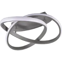 REALITY IMPORT Plafonnier LED COURSE 18 W, 4 000 K, 2 400 lm, métal argenté, dimensions : 18,8 x 45 x 45 cm, IP20, RL
