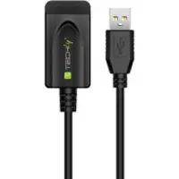 Techly USB-A High speed Verlängerung, aktiv, schwarz, 5m