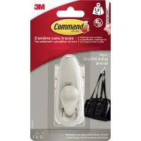 Command CommandCrochet métal déco Nickel Brossé Moyen Modèle
