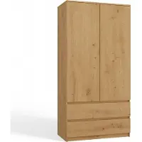 Top E Shop Penderie 90 cm avec tiroirs TAAVI – chêne sonoma
