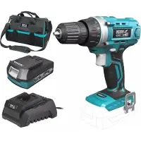 Dedra Ensemble D'outils Sans Fil 18V, Sas+All Ded7010 Perceuse/Visseuse 35Nm, Batterie 2.0Ah, Chargeur, Sac 16&Quot ;