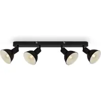 Briloner Plafonnier Spot vintage pivotant et orientable 4xE14 25W noir