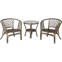 Ebuy24 Weraset de café 2 chaises, 1 tableReproduction noyer.