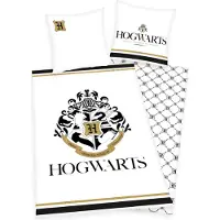 Herding Parure de lit Harry Potter Hogwarts avec impression dorée (140 x 200 cm, 70 x 90 cm)