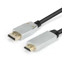 Montis+ Câble Montis DisplayPort v1.4 - HDMI v2.0 MT040 1 8 m noir argenté (1.80 m), Câble vidéo, Noir, Argent