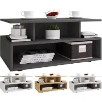 VCM Table basse en bois | Sofatic avec espace de rangement suffisant | Dimensions env. H. 40 x W. 80 x D. 50 cm | Table salon - Esila