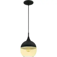 WESTINGHOUSE Suspension Art déco noir mat pour 1 ampoule