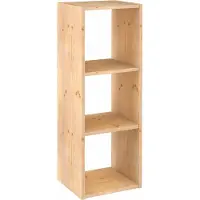 Astigarraga 3 Cubes Solid Pine Modular Shelving Marron