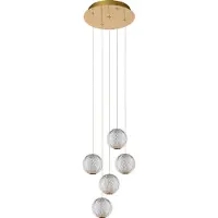Lucide CINTRA LED 21W boule de cristal ronde lampe pendante or
