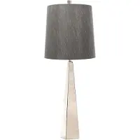 Elstead Lighting Lampe de table chromée avec abat-jour gris 80 cm Ascent E27 60W Elstead