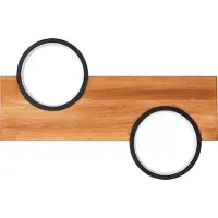 Brilliant Lampe Cheesy LED Plafonnier 40x25cm noir mat/bois brun 14 W LED intégrées