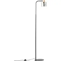 Brilliant Weald lampe sur pied 1,6m noir/fumée/bois