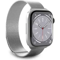 Puro Milanese Magnetic Band - Pasek ze stali nierdzewnej do Apple Watch 38/40/41 mm (srebrny) (38 mm, 40 mm, 41 mm, Acier inoxydable), Sangles de montre, Argent