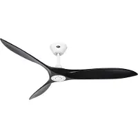 CasaFan Ventilateur de plafond ECO AIRSCREW, Ø hélice 1520 mm, noir mat / blanc mat., Ventilateur, Blanc, Noir
