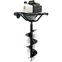 Wiltec Kit Tarière thermique à essence – Moteur 2 temps 2,2 kW 3 CV – Cylindrée 63 cm³ – Perceuse de sol Trépan pour Clôture Sylviculture Jardinage Aménagement – Vis sans fin incluse de 200 mm