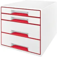 Leitz Wow Desk Cube 4 Drawers 2 Large And 2 Small Buc Drawers Blanc Enfants