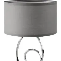 Lux.pro Lampe de table 'Torquay' 1 x E14 métal textile 49,5 cm chromé / gris