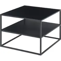 En.casa Table basse 'Solund' avec plateau acier 60 x 60 x 45 cm Noir, mat
