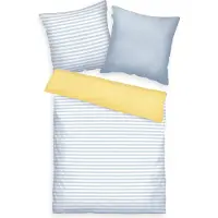 Tom Tailor Percale rayée Lemon/Sky (200 x 140 cm, 90 x 70 cm)