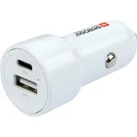 Skross Chargeur de voiture double USB PD 65W blanc, Adaptateur pour véhicule, Blanc