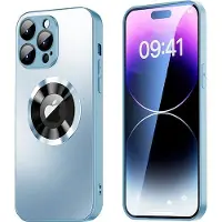 Sign Étui magnétique pour iPhone 15 Pro Max avec protection de l'objectif et vue du logo - bleu (Apple iPhone 15 Pro Max), Coque pour téléphone portable, Bleu
