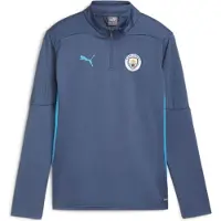 Puma Garçons, T-shirt de sport, MCFC Training 1/4 Zip Top Jr (140), Bleu, 140