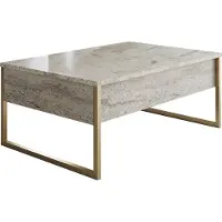 Skye Decor , Luxe - Travertin, Gold, Tables basses, Travertin, 90 x 40 x 60 cm