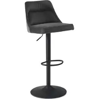 Wohnling Tabouret de bar velours gris Tabouret avec dossier 86 106 cm Tabouret de cuisine Réglable en hauteur Moderne 100 kg Chaise de bar Tabouret de comptoir avec pied trompette en métal