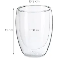 Relaxdays Verres à latte macchiato, Tasse, Transparent