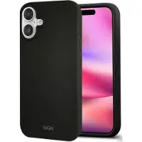 Sign Coque en silicone liquide pour iPhone 16 - Noir