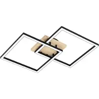Eglo Lampe de plafond Zigbee Lomaltas-Z noir avec aspect bois - carré
