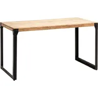 Wohnling Table de salle à manger 120x60x76 cm acacia massif métal Table de salle à manger industrielle avec pieds en métal Table en bois petite table de salle à manger