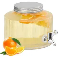 Relaxdays Getränkespender, Distributeur de boissons, Argent, Transparent