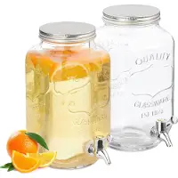 Relaxdays Distributeur de boissons, Distributeur de boissons, Argent, Transparent