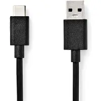 Nedis Câble USB - USB 3.2 Gen 1 - USB-A mâle - USB-C mâle - 60 W - 5 Gbps - nickelé - 1.00 m - rond - PVC - noir - boîte