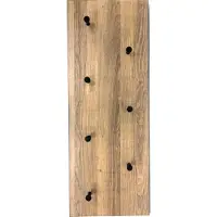 Haku Portemanteau mural , format vertical et horizontal, 7 crochets de 3 kg chacun, L 800 x P 50 x H 300 mm, bois/métal, décor chêne clair/noir