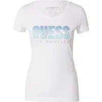 GUESS T-shirt bleu clair / argent / blanc