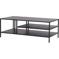 En.casa Table basse 'Kumlinge' métal 40x110x55 cm noir