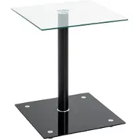 Haku Table d'appoint en verre laqué noir - capacité de charge de 6 kg