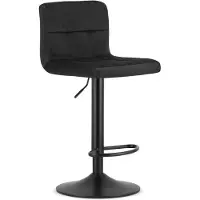 Leobert Tabouret De Bar - - Prot - Velours Noir/Base Noire - Lot De 2