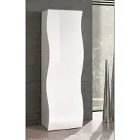 Web Furniture Armoire design avec étagère et tringle à vêtements, blanc brillant, Onda Wardrobe