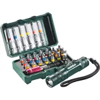 Metabo - Jeu d'embouts de vissage, adaptateur et porte-embouts - 29 pièces - torx, phillips, pozidriv, slot - Longueur : 50 mm, 25 mm (626721000)