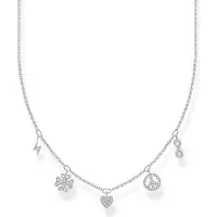 Thomas Sabo Collier Coeur de Paix et Infini en Trèfle Eclair, (Argent sterling 925)